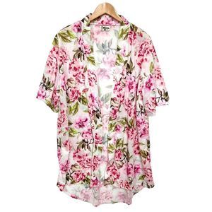 Show Me Your Mumu Pink White Floral Kimono Robe women’s One Size